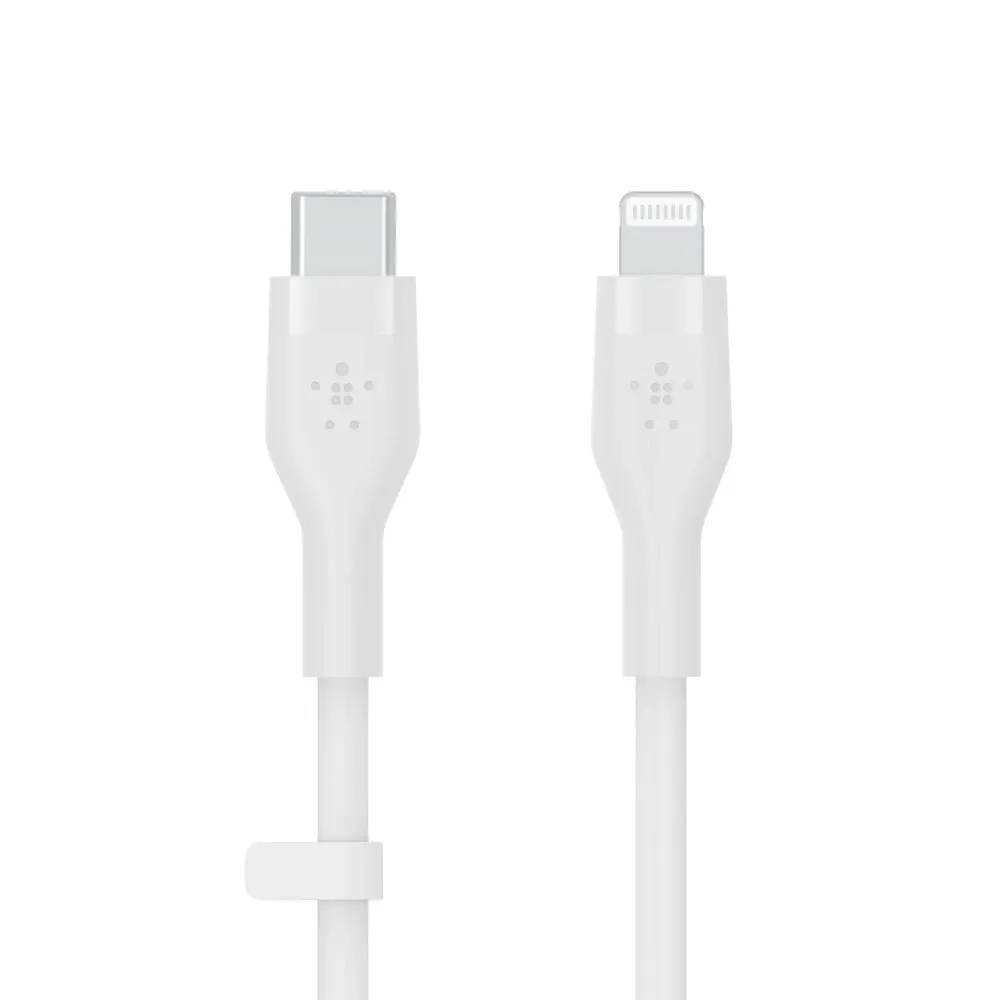 Belkin Boost Charge Flex Usb-c To Lightning Cable 1 Meter - Mfi Certified, 25x More Heavy Duty, Includes Cable Clip White
