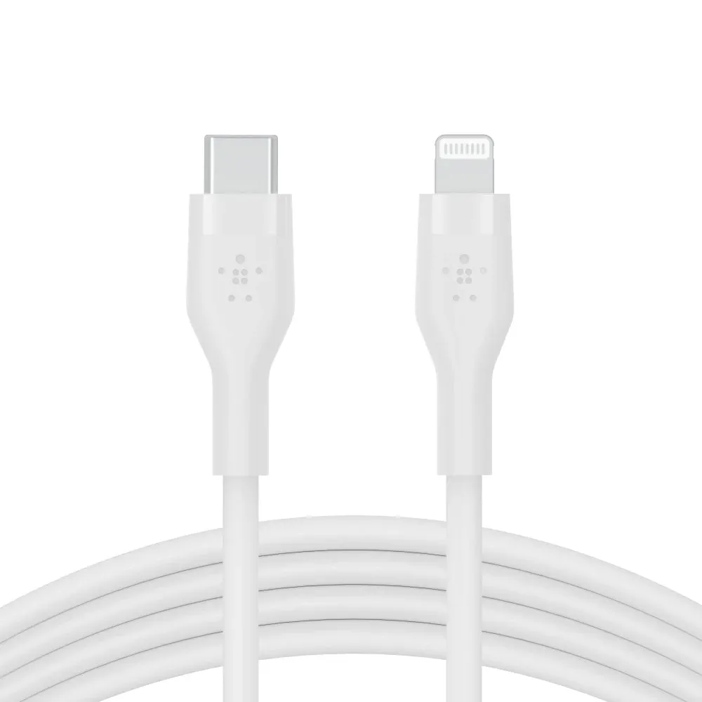 Belkin Boost Charge Flex Usb-c To Lightning Cable 1 Meter - Mfi Certified, 25x More Heavy Duty, Includes Cable Clip White