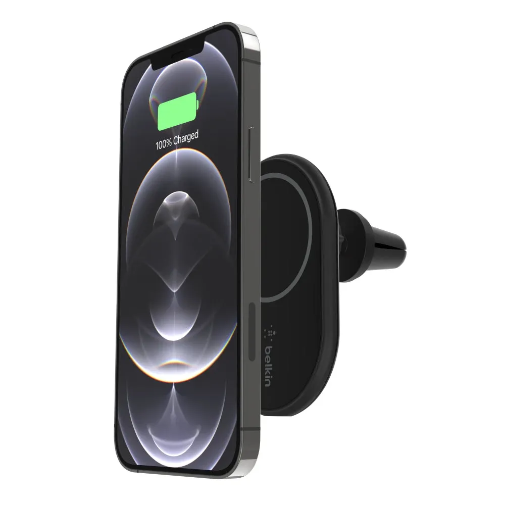 Belkin BoostCharge 10W Magnetic Car Charger for iPhone 13,12 MagSafe-compatible 360° rotation includes USB-C cable and 20W car adapter