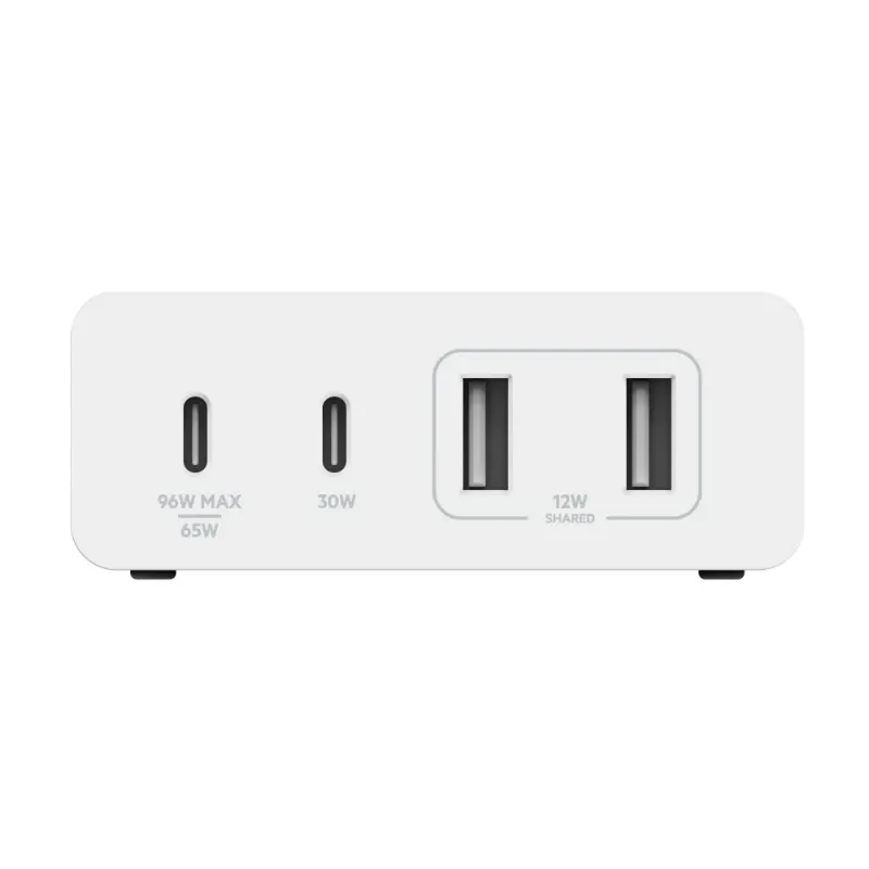 Belkin Boostcharge Pro 4 Port Gan Charger 108w 2x Usb-c And 2x Usb-a Ports 2m Cord Uk Plug White