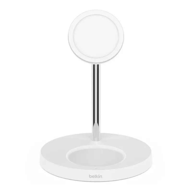 Belkin Boostcharge Pro Magsafe 2 In 1 With 15w Wireless Charger Stand Uk White