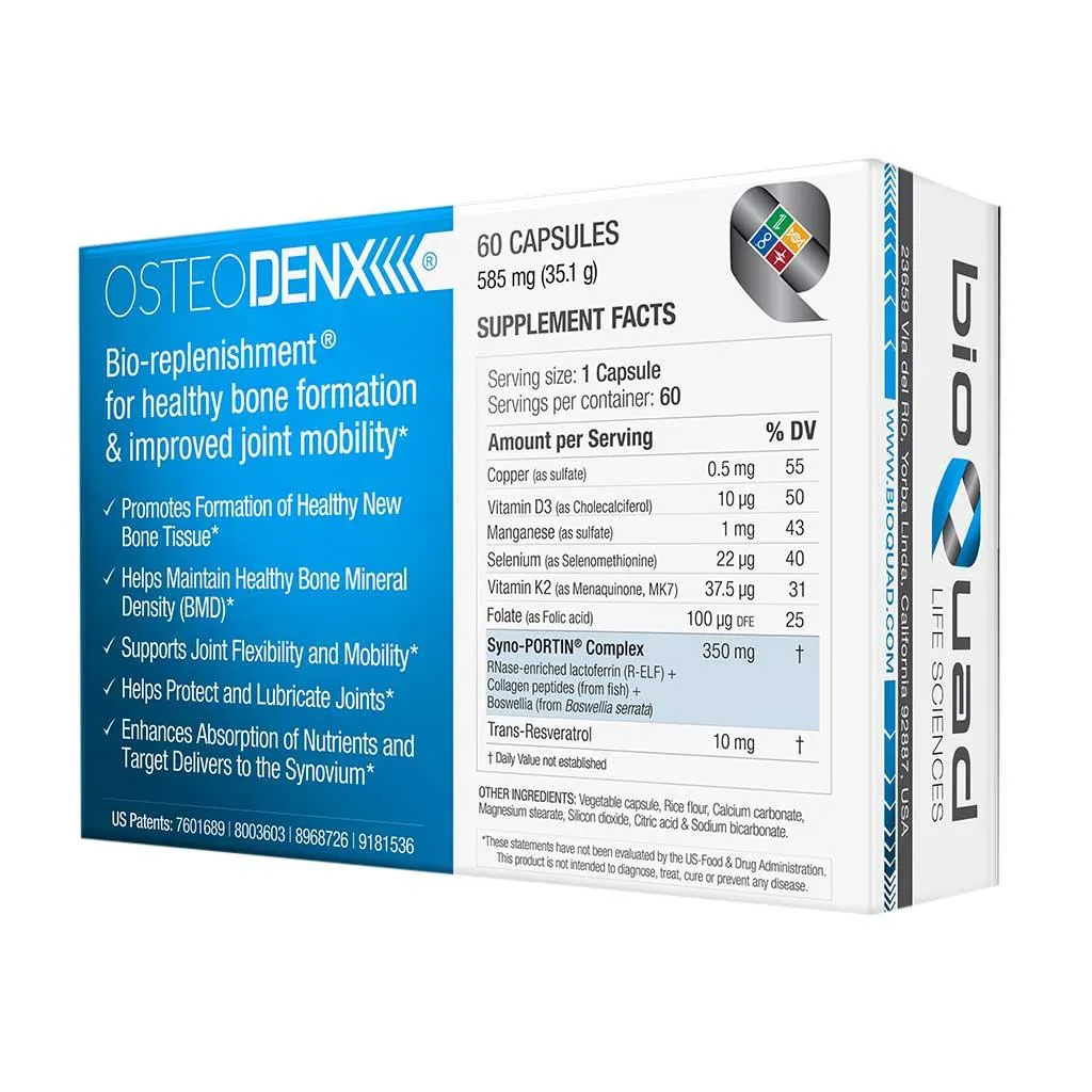Bioquad Osteodenx Dietary Supplement Capsules For Bone & Joint Support, Pack Of 60’s