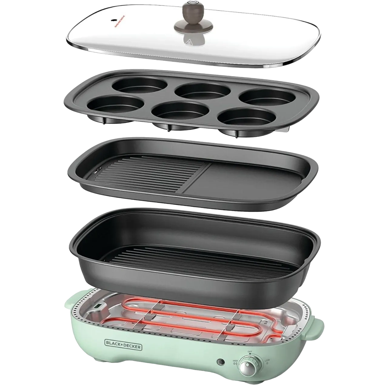 Black+Decker 3 In 1 Multifunction Grill 4.0L1400W Gmf1400-B5