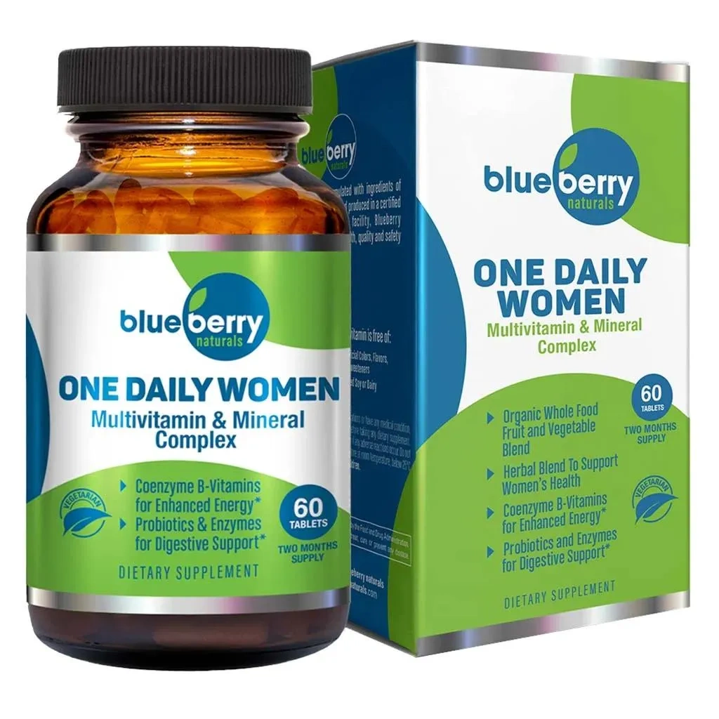 Blueberry Naturals One Daily Women's Multivitamins & Minerals Tablets, Pack Of 60's