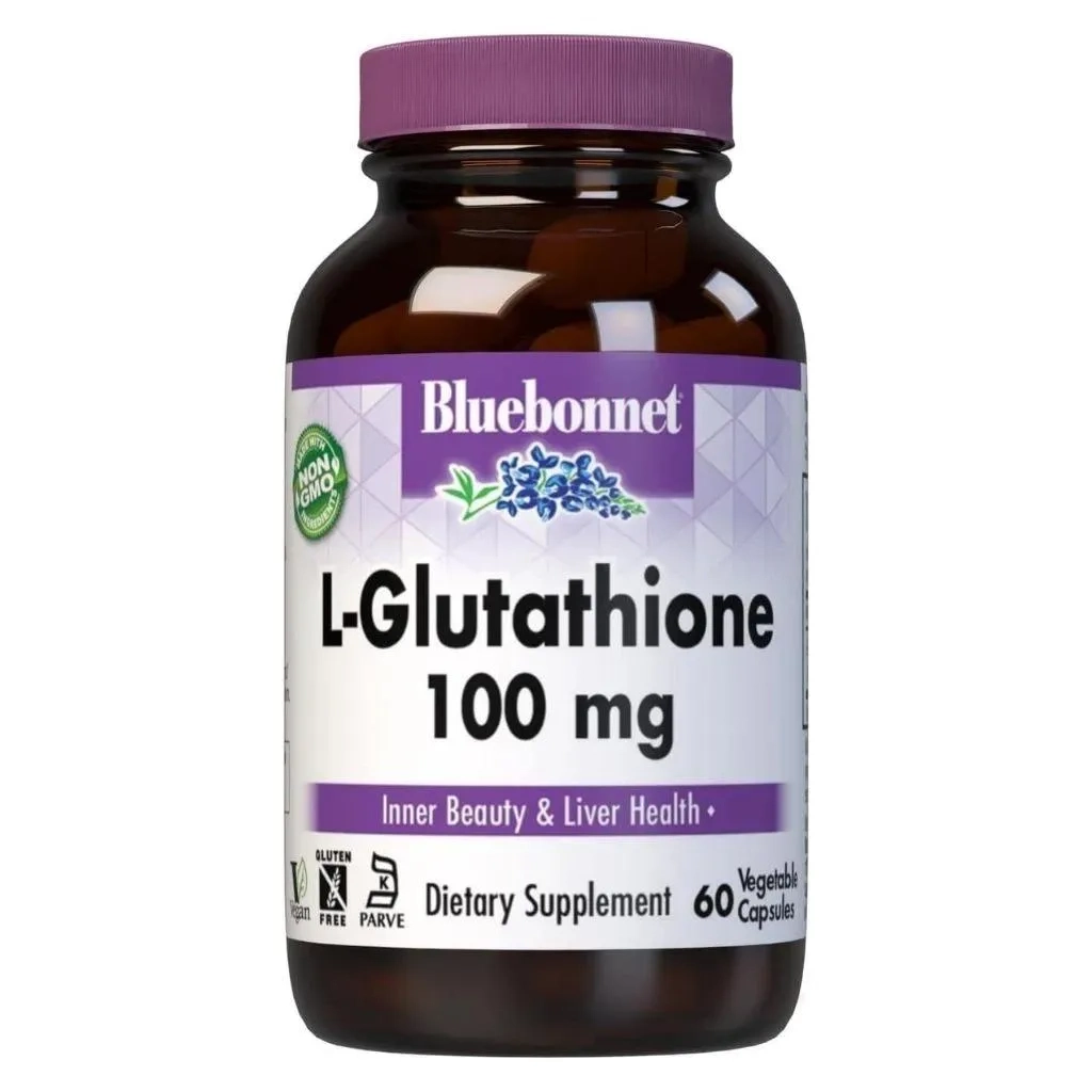 Bluebonnet L-glutathione 100mg Supplement Capsules, Pack Of 60's