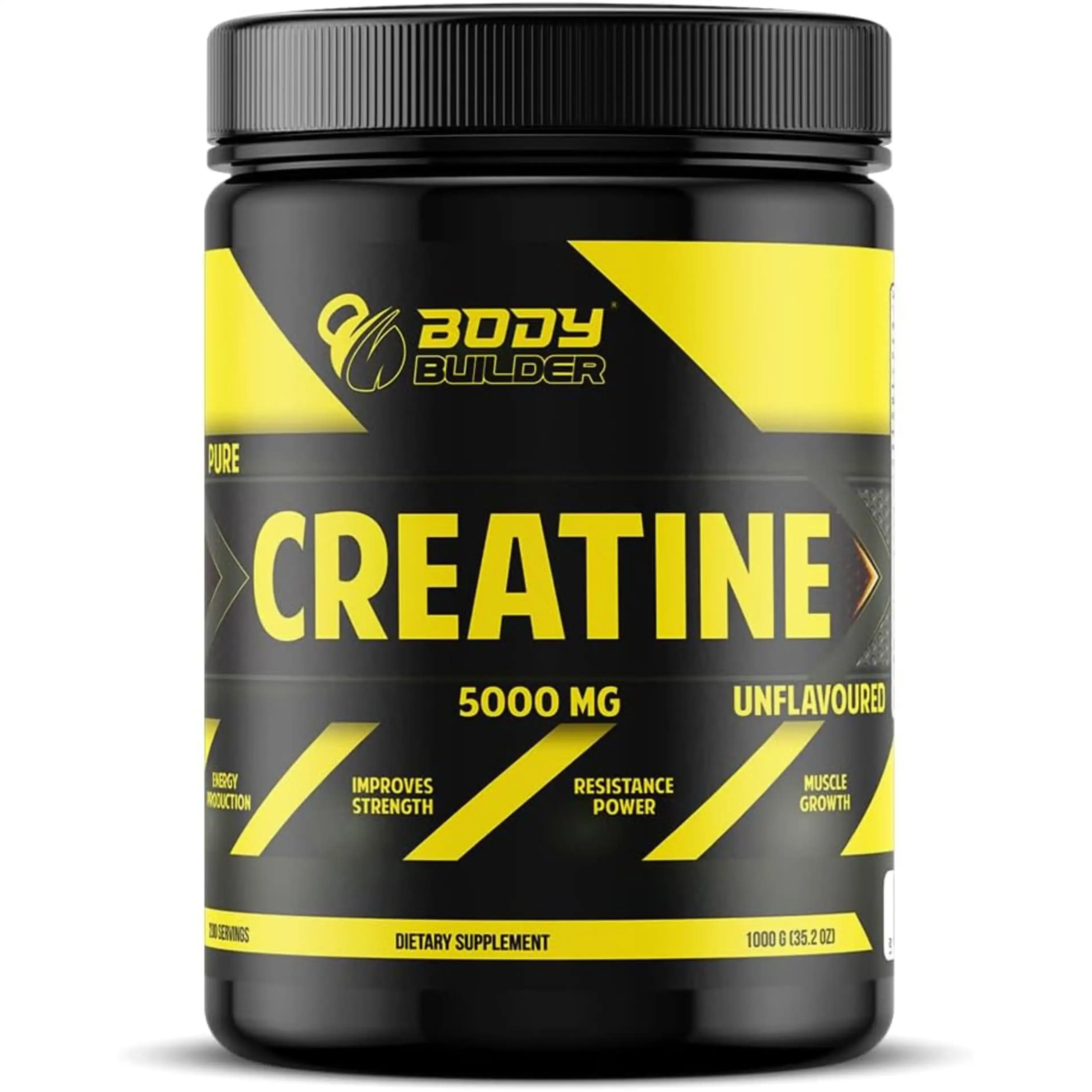 Body Builder Creatine Monohydrate Powder 5000 Mg Unflavored 1000g 200 Serving