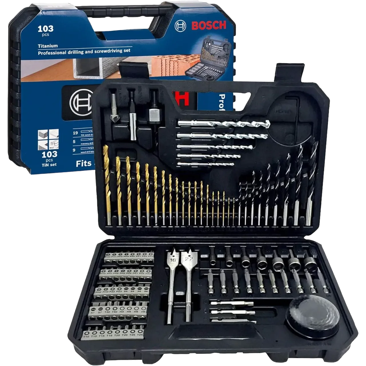 Bosch Mixed Accessory Set 103 Piece Black 2608594070