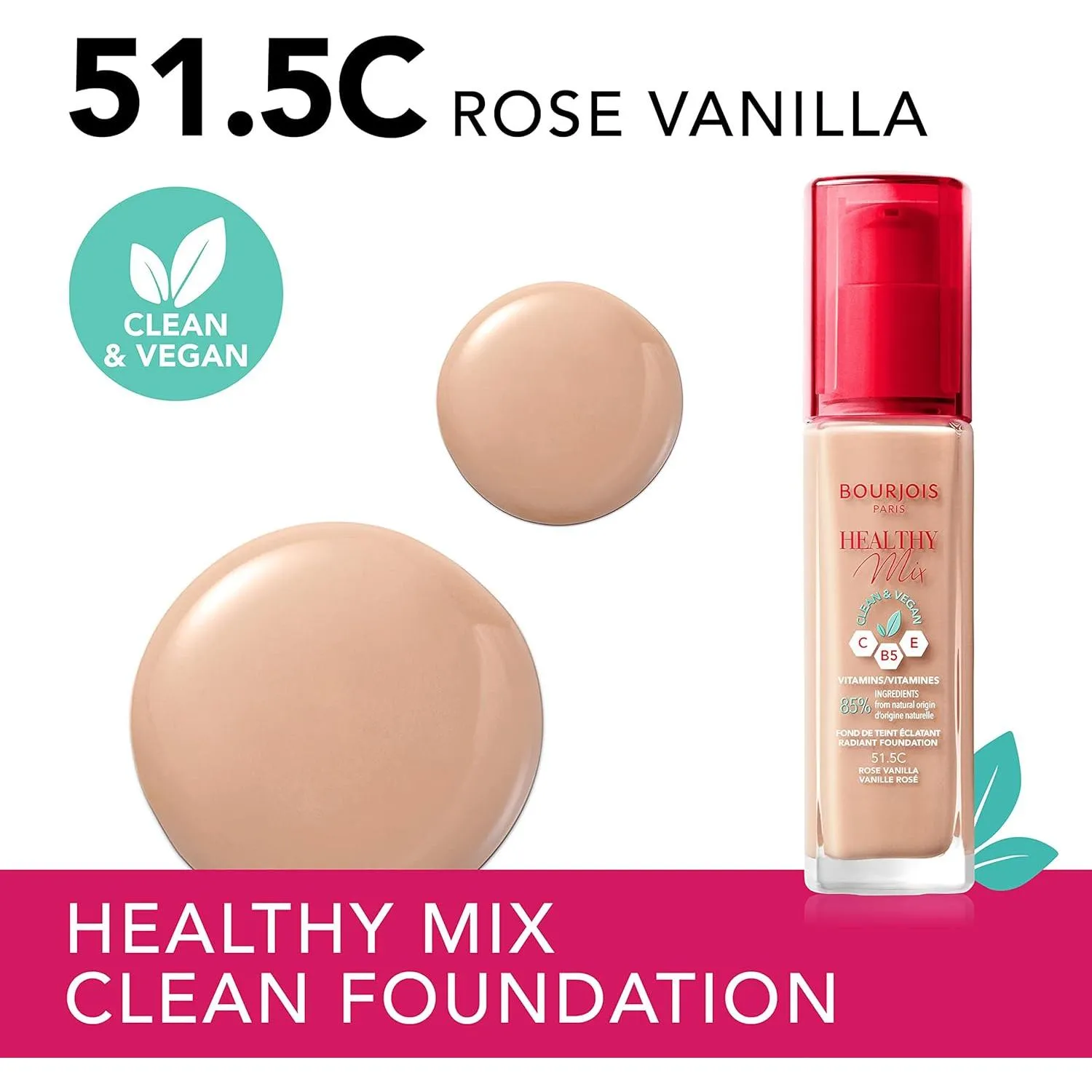 Bourjois Healthy Mix Foundation 51.5C Rose Vanilla 30 Ml