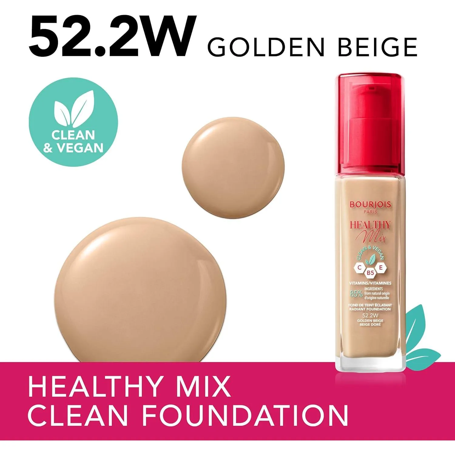 Bourjois Healthy Mix Foundation 52.2W Golden Beige 30 Ml