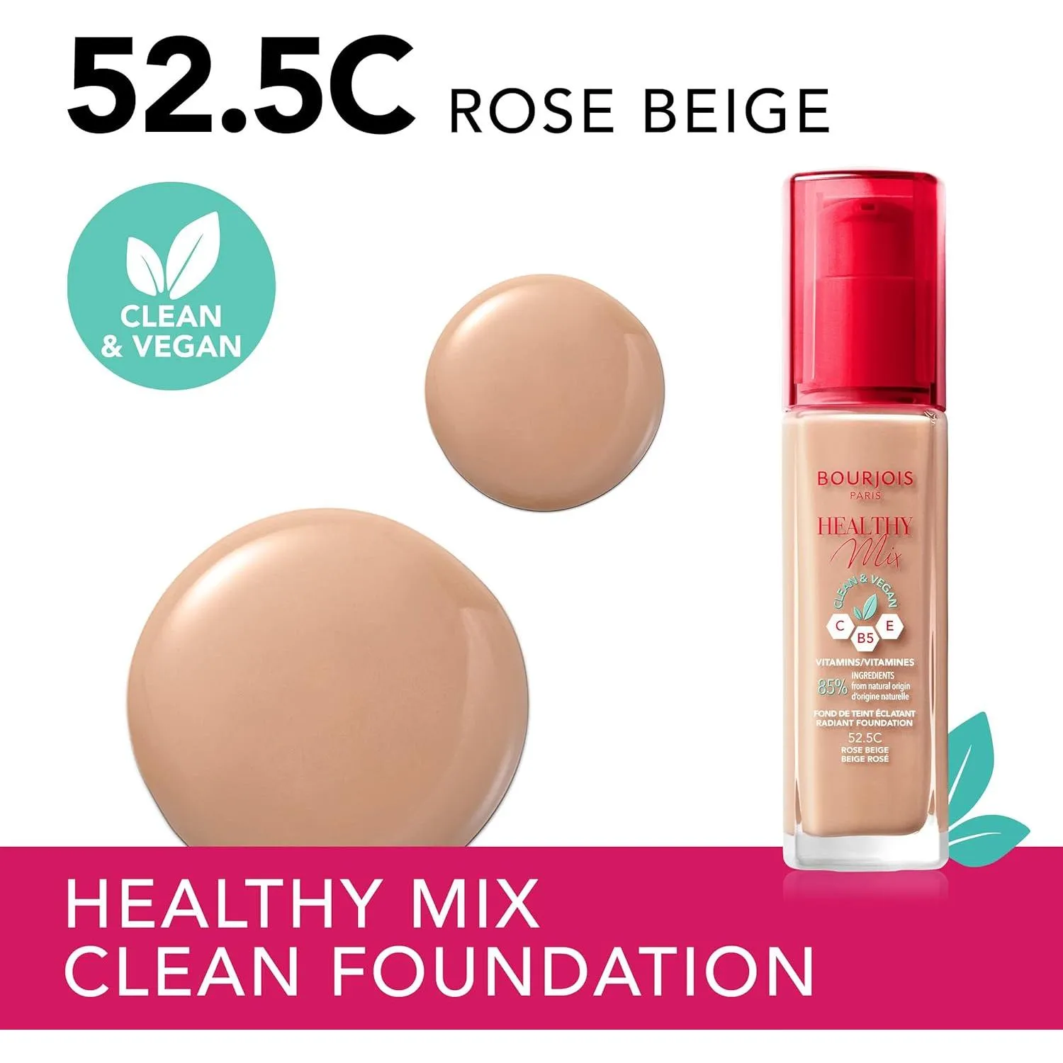 Bourjois Healthy Mix Foundation 52.5C Rose Beige 30 Ml