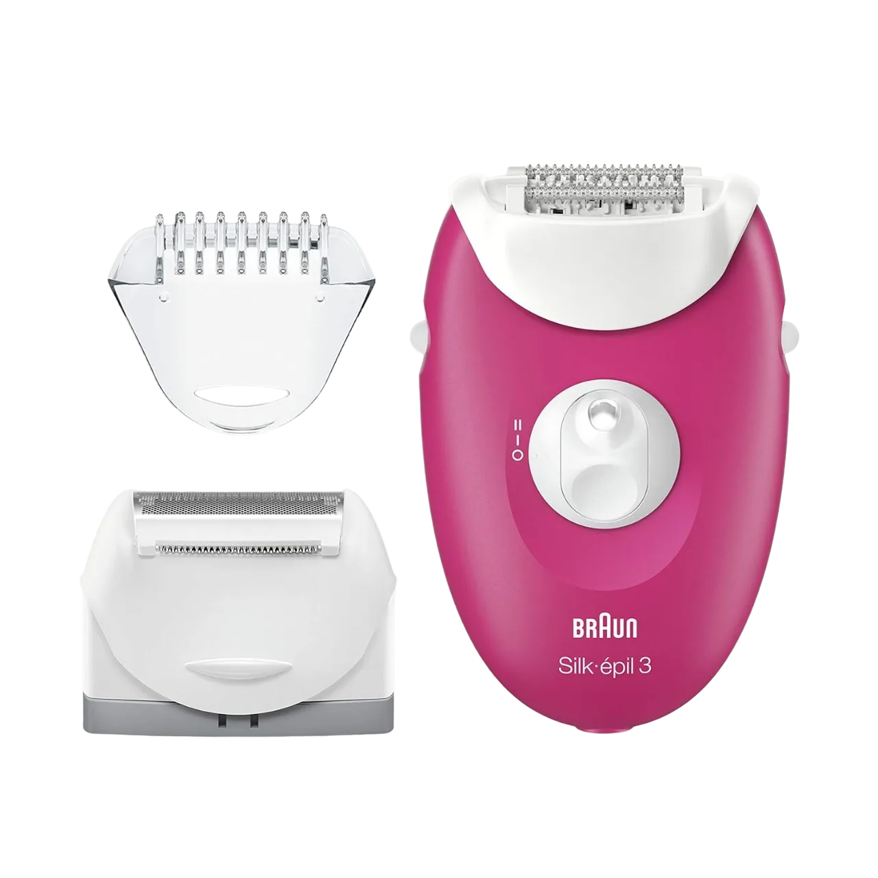 Braun Silk Epil 3 410 Epilator With 2 Extras, Raspberry Pink-White