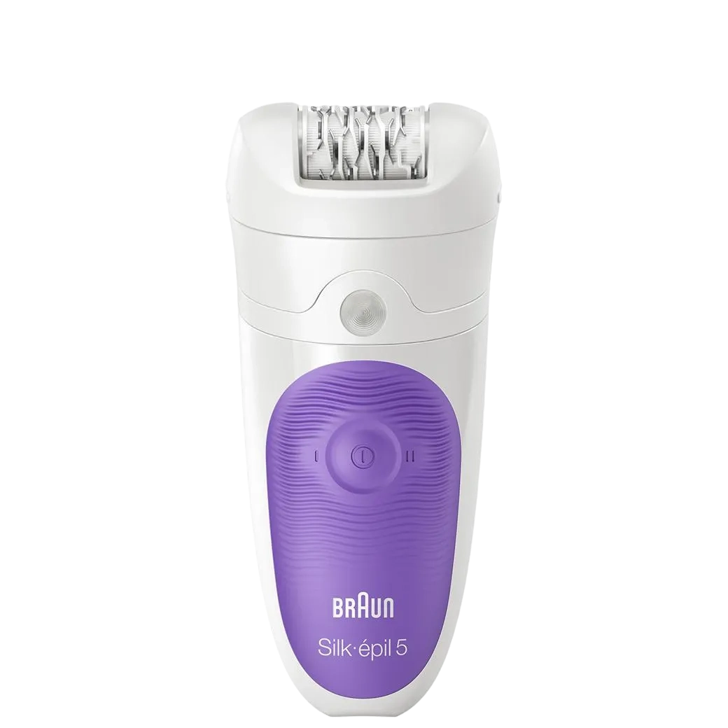 Braun Silk-Épil 5 Epilator, White Se 5541 Wet & Dry Cordless Epilator With 5 Extras Including A Shaver Head And A Trimmer Cap
