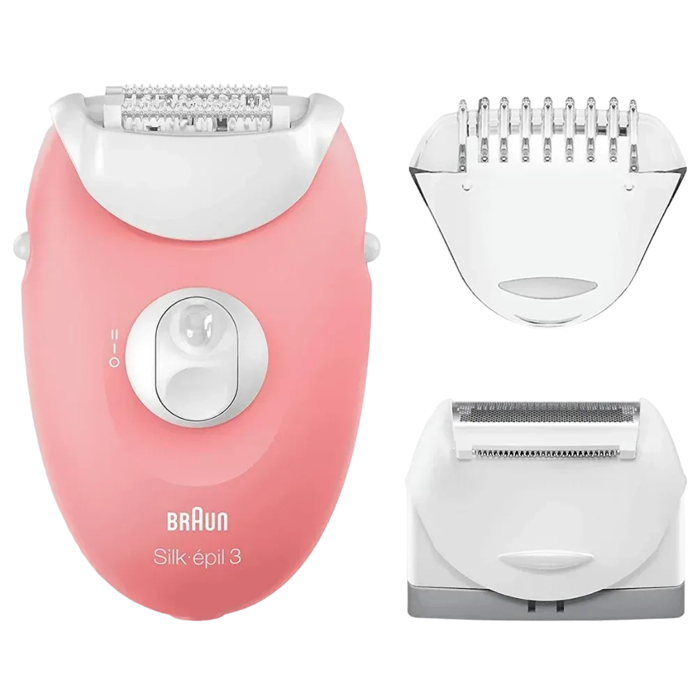 Braun Silk-Épill 3 Epilator Se 3440 With Body Shaver Head And Trimmer Cap