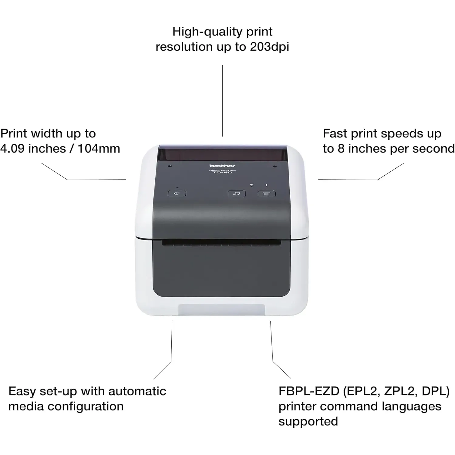 Brother Label Printer, Professional Maker For Business, Up To 118mm Td-4410d