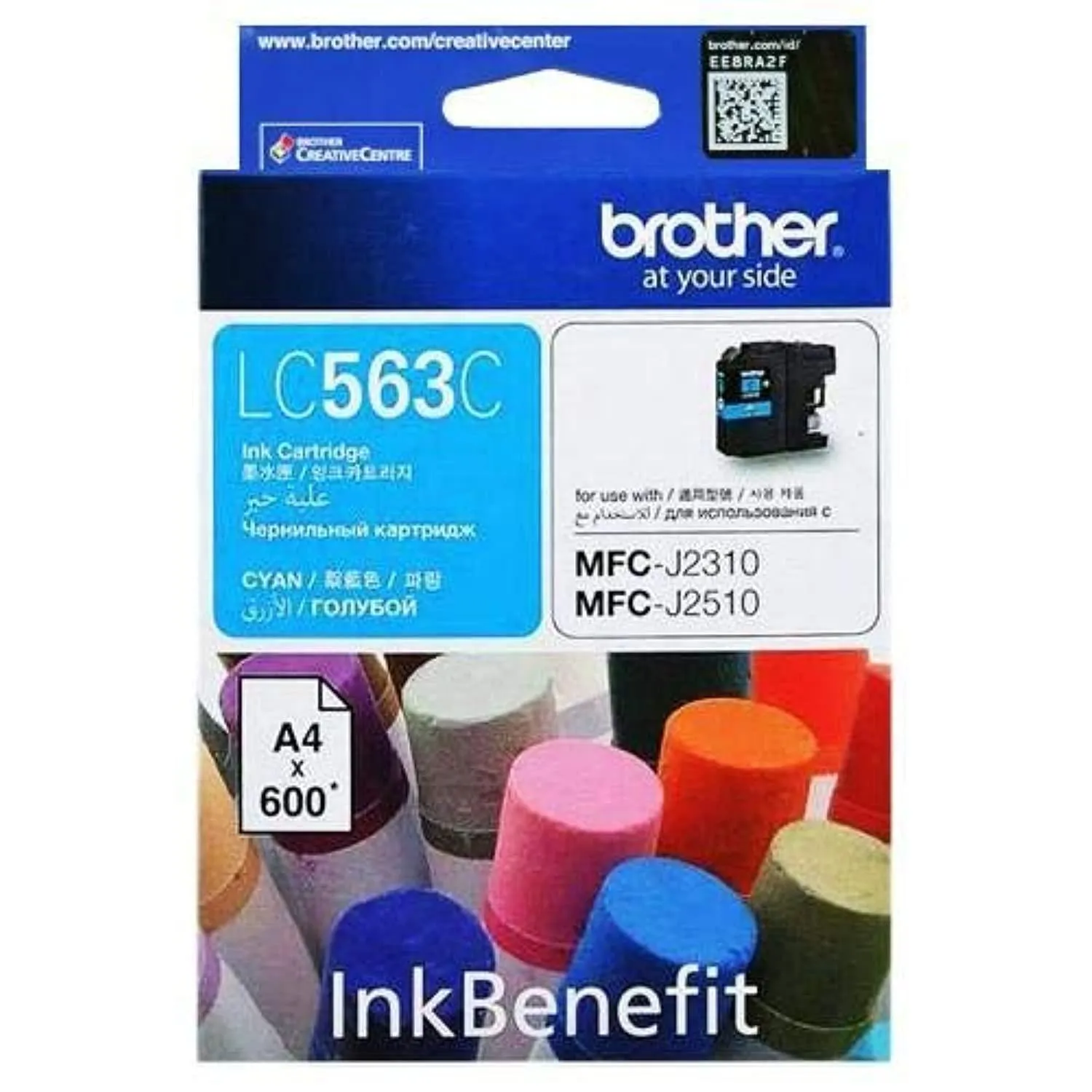 Brother Lc563 Ink Cartridge 600-pages Cyan