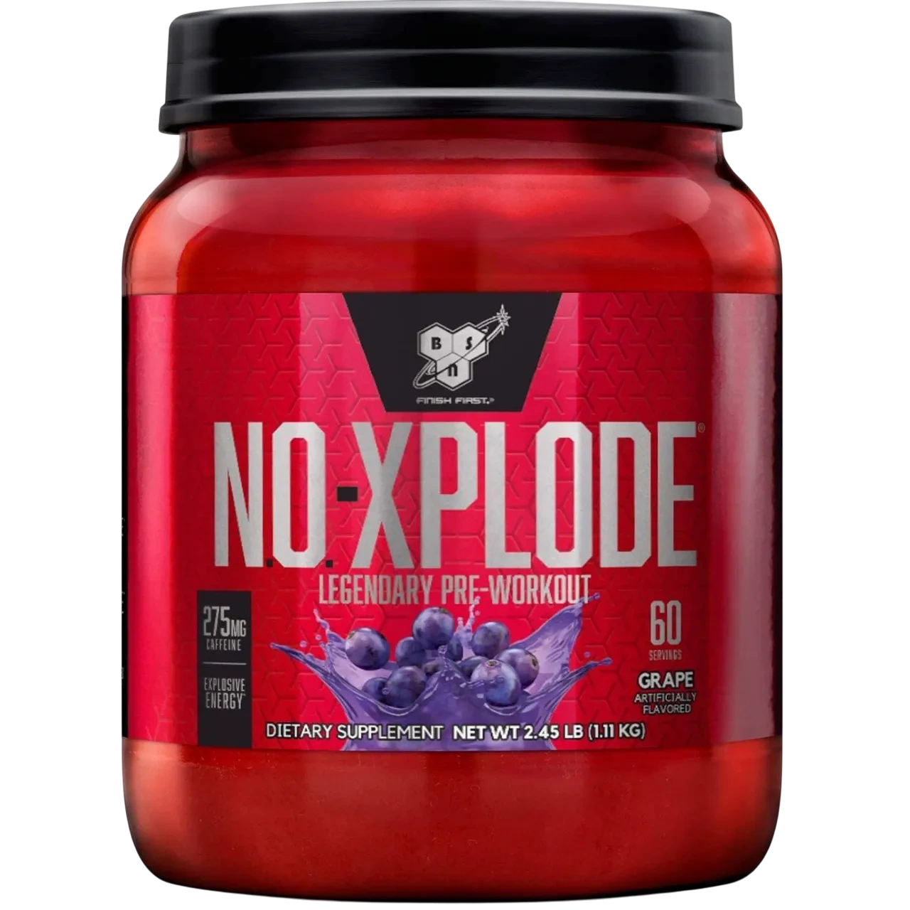 Bsn N.o.-xplode Pre Workout Powder, Energy Supplement For Men And Women With Creatine And Beta-alanine, Grape 60 Servings