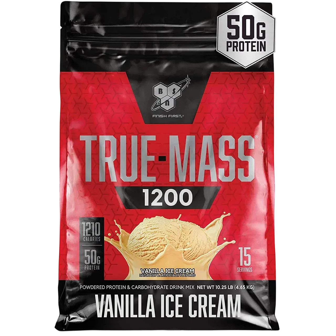 Bsn True-mass 1200 Weight Gainer, Muscle Mass Gainer Protein Powder, Vanilla, 10.38 Lb