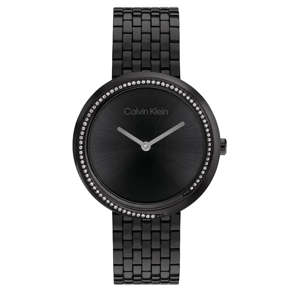 Calvin Klein Twisted Bezel Women Watch Black 25100039