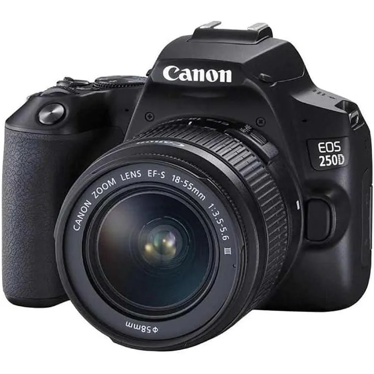 Canon Eos 250d Slr Camera With Efs 18-55mm Dc Iii Lens Black