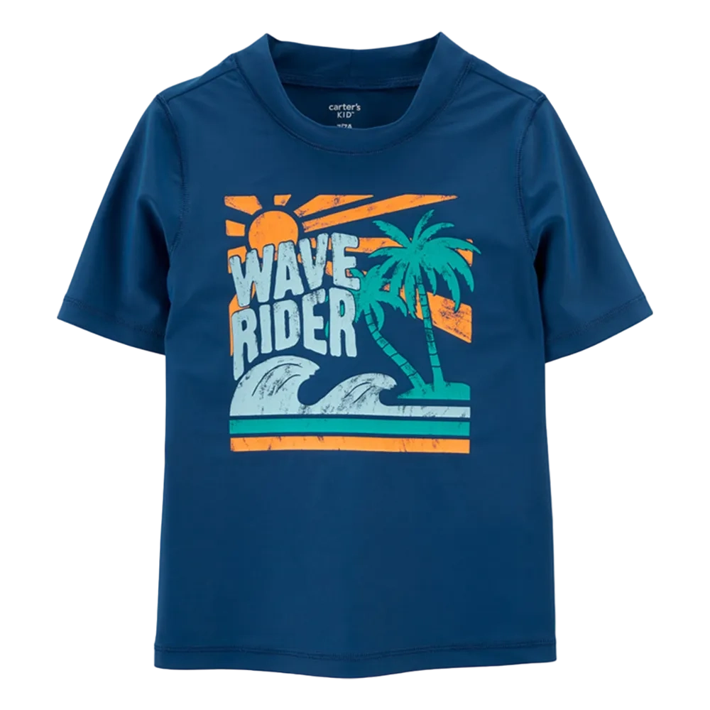 Carter's Boys Dress Wave Rider Rashguard Blue Size 6 Y