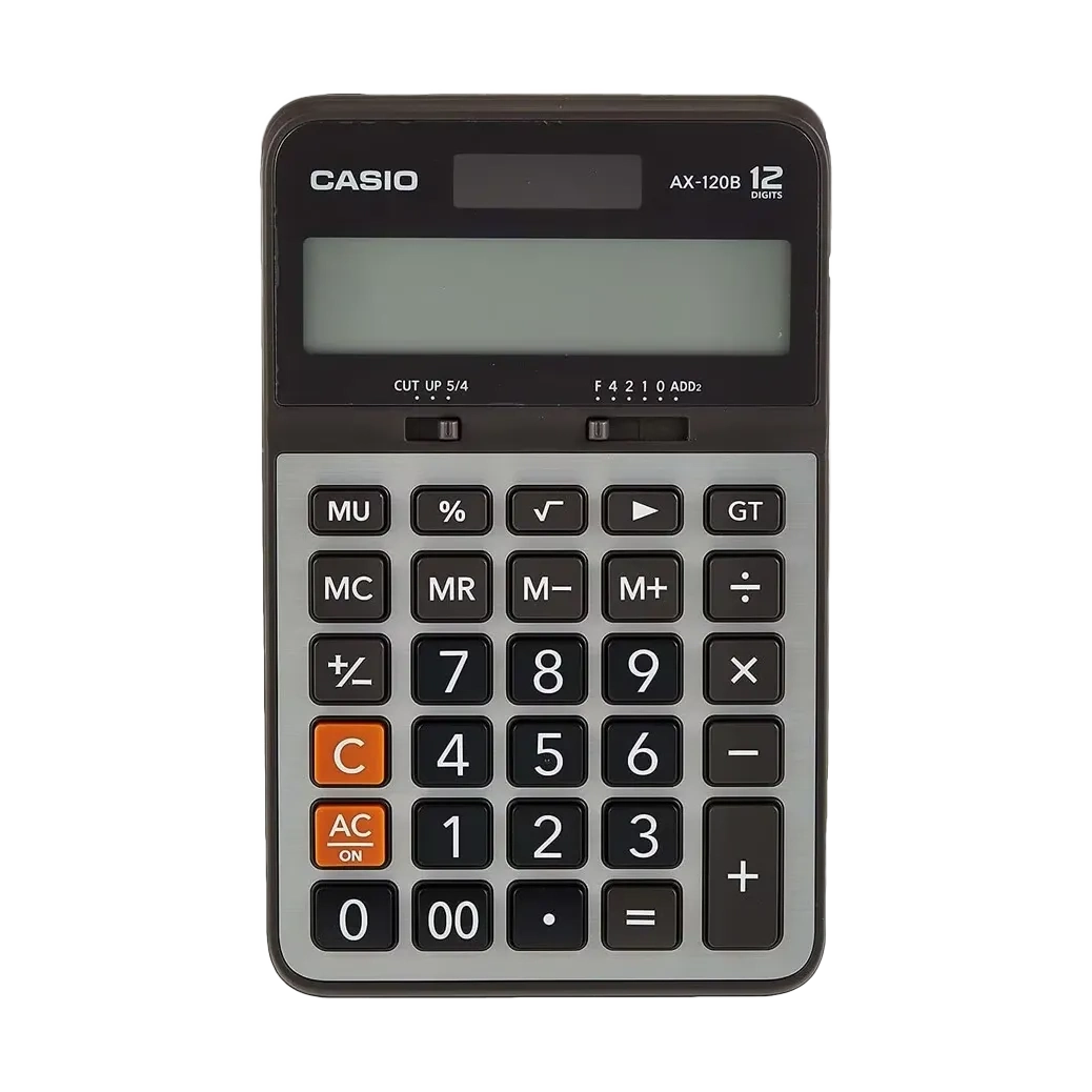 Casio 12-digit Compact Desk Type Practical Calculators Ax-120b