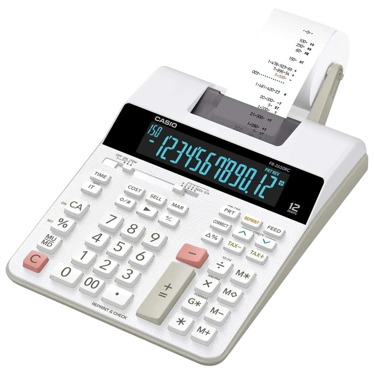 Casio 12-digit Printing Desktop Calculator Fr-2650rc