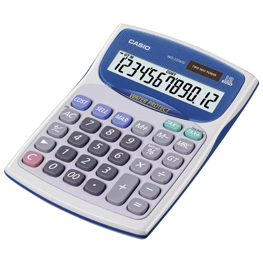 Casio Desk Calculator 12-digit Wd-220ms-we