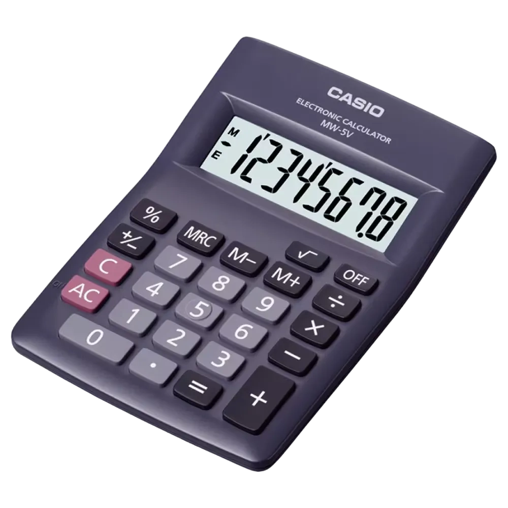 Casio Desk Calculator 8-digit Mw-5v-bk