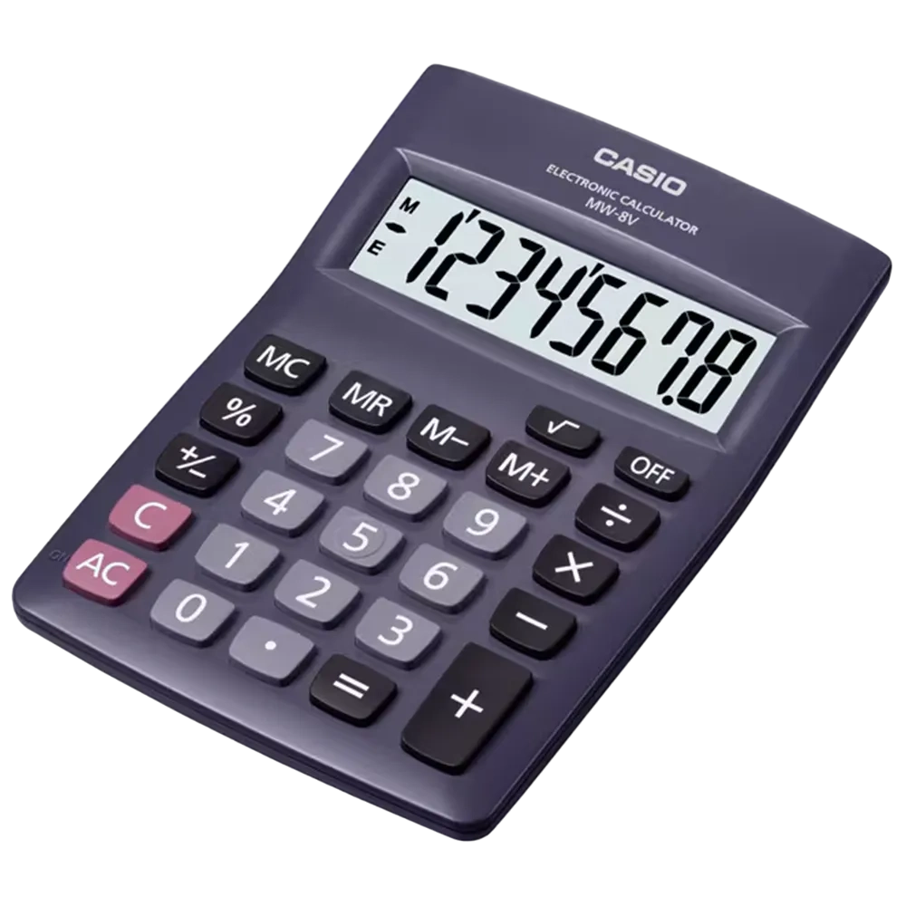 Casio Desk Calculator 8-digit Mw-8v-bk