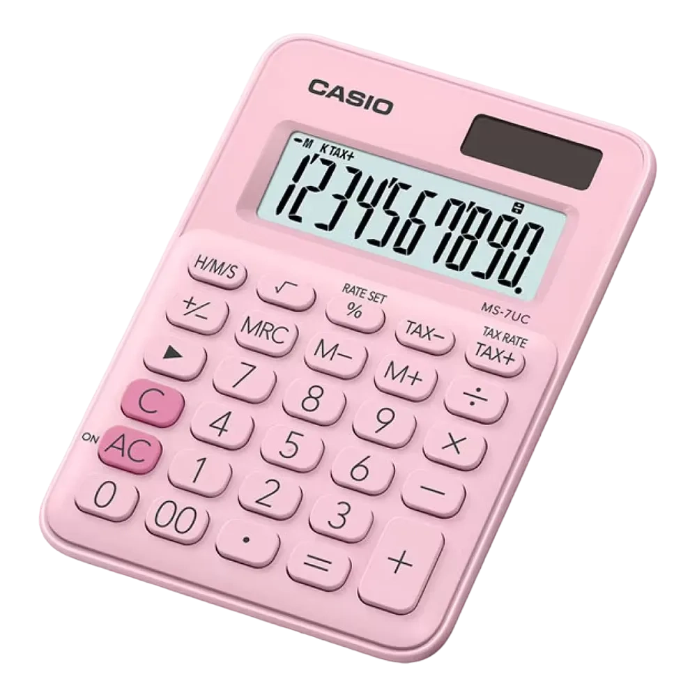 Casio Mini Desk Calculator Rose Ms-7uc-pk-n-dc