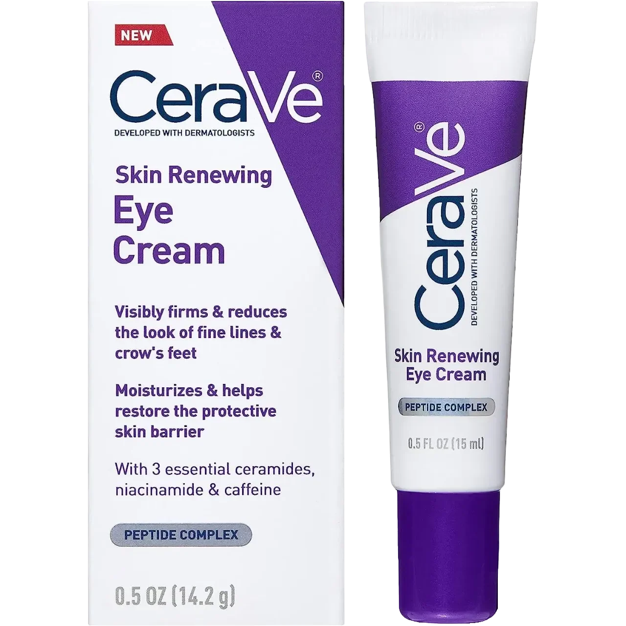 Cerave Eye Cream For Wrinkles Under Eye With Caffeine, Peptides,Ophthalmologist Tested 14.2 G