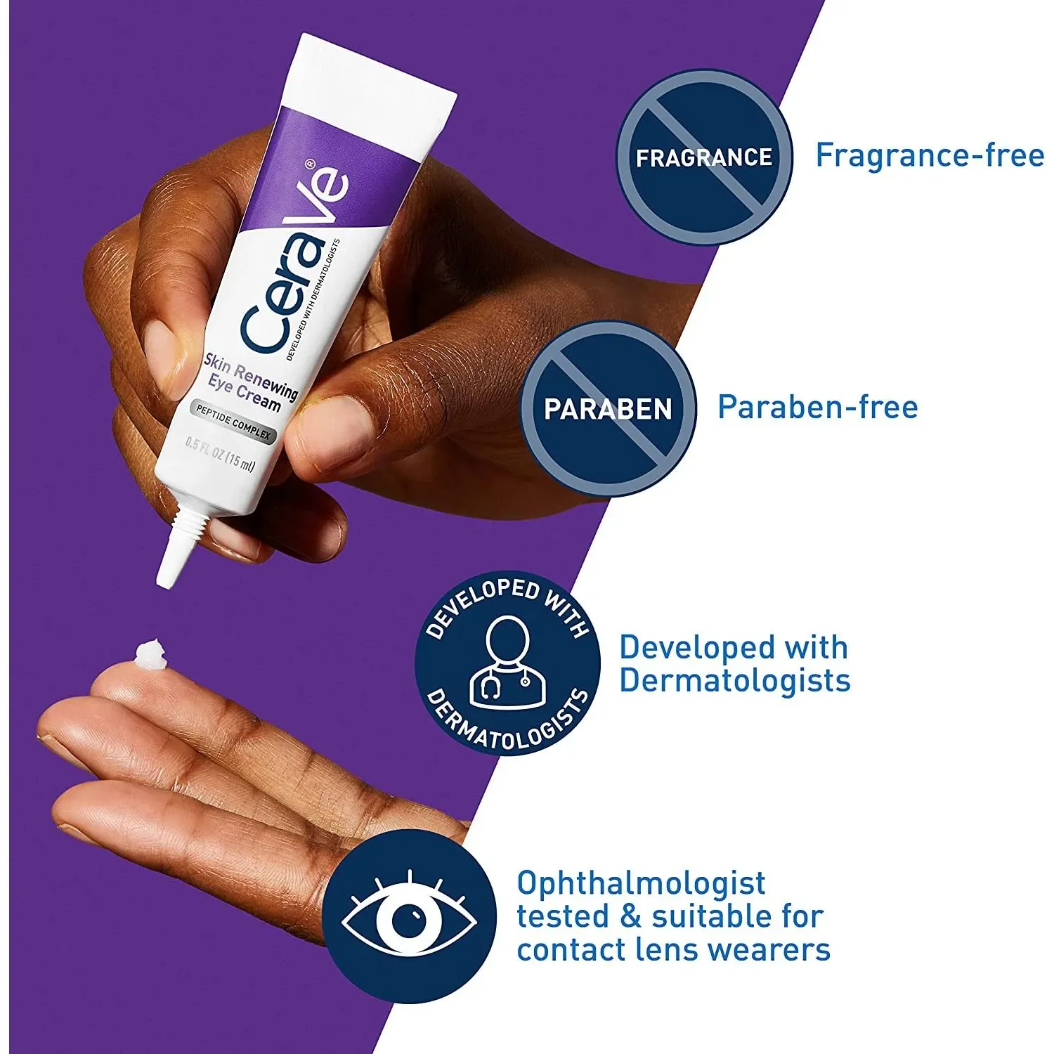 Cerave Eye Cream For Wrinkles Under Eye With Caffeine, Peptides,Ophthalmologist Tested 14.2 G