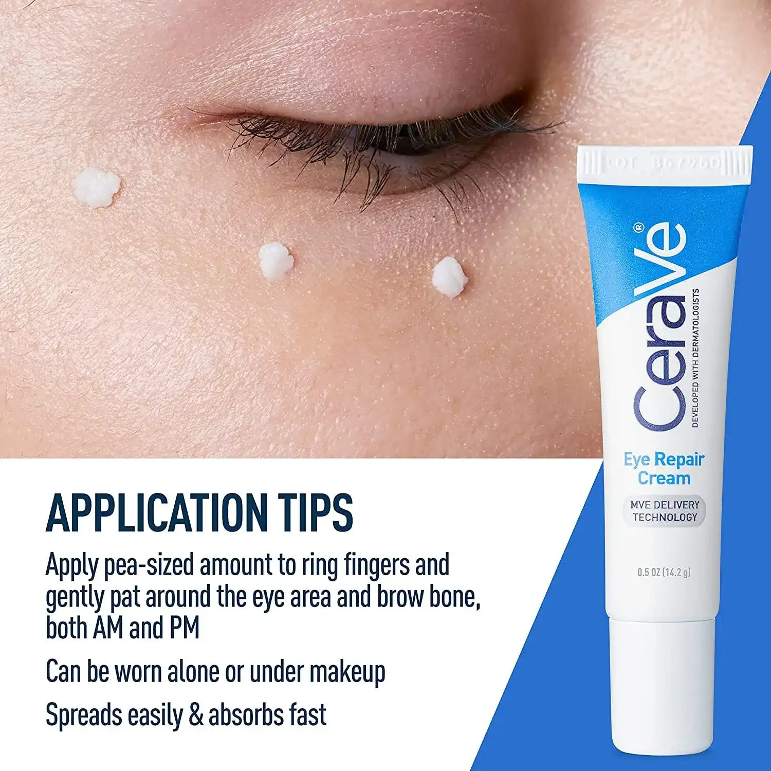 Cerave Eye Repair Cream Under Eye Cream For Dark Circles And Puffiness Delicate Skin Under Eye Area 14 Ml