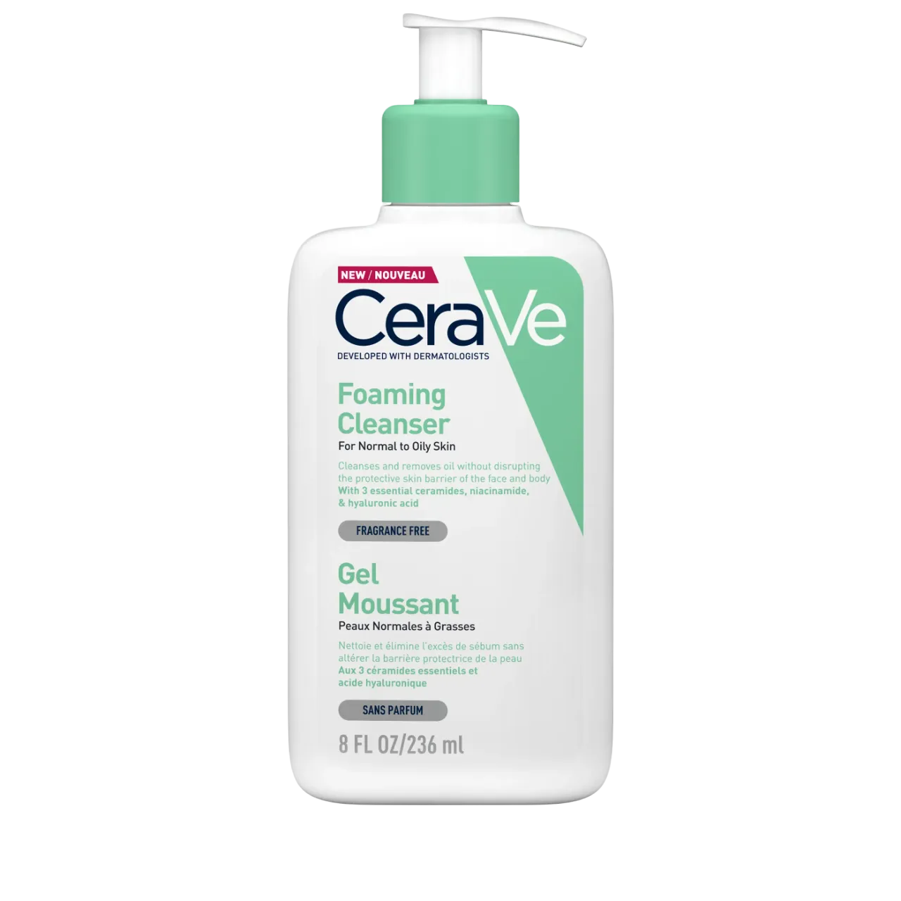 Cerave Foaming Facial Cleanser For Normal To Oily Skin With Hyaluronic Acid 236 Ml