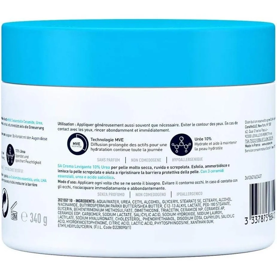 CeraVe Sa Cream, 12 Oz, Renewing Salicylic Acid Body Cream For Rough And Bumpy Skin, Fragrance Free, 118 Ml