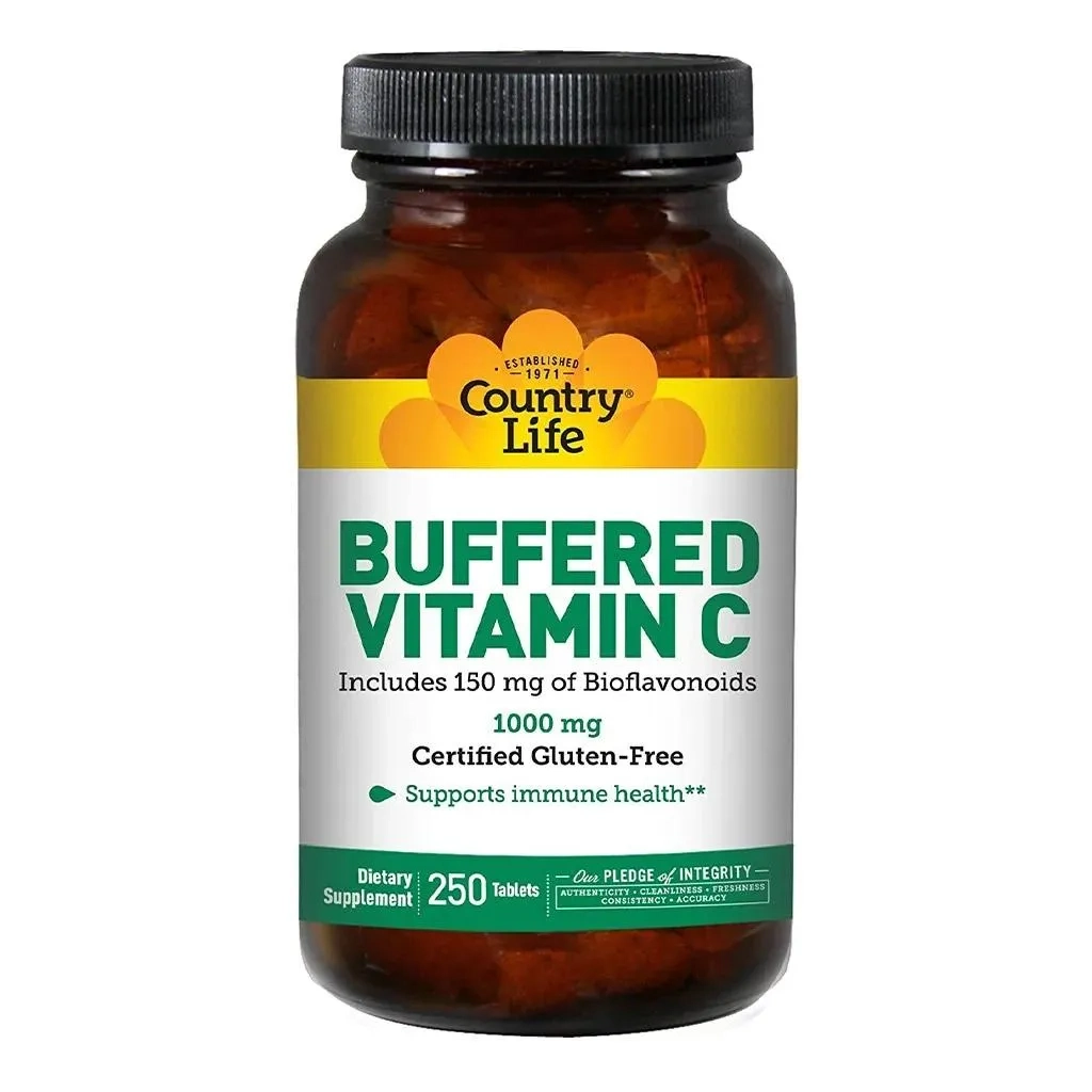 Country Life Buffered Vitamin C 1000 Mg Tablets For Immunity, Pack Of 250's