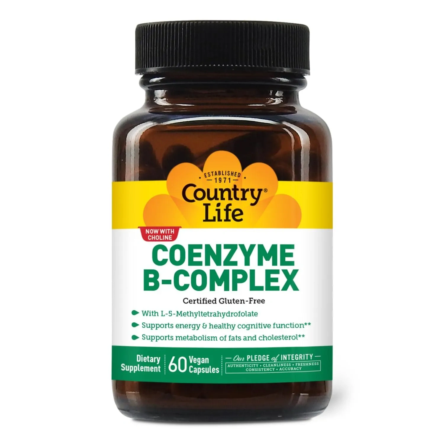 Country Life Coenzyme B-complex Multivitamin Capsules For Energy, Pack Of 60's
