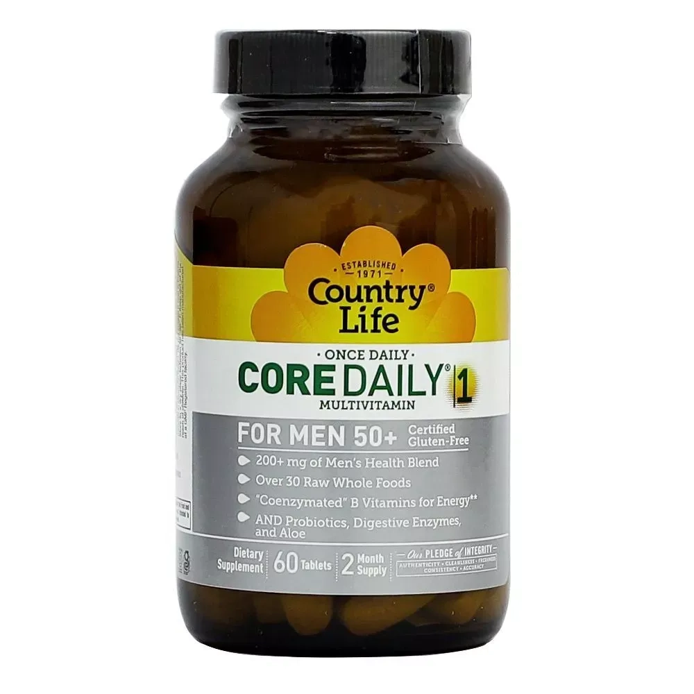 Country Life Core Daily 1 Multivitamin Supplement Tablets For Men 50+, Pack Of 60's