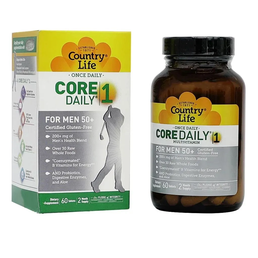 Country Life Core Daily 1 Multivitamin Supplement Tablets For Men 50+, Pack Of 60's