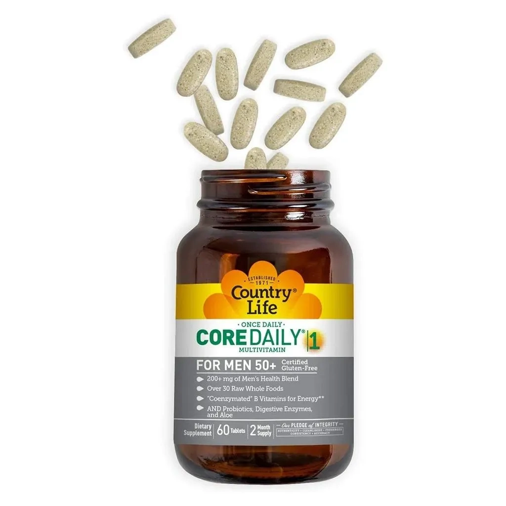 Country Life Core Daily 1 Multivitamin Supplement Tablets For Men 50+, Pack Of 60's