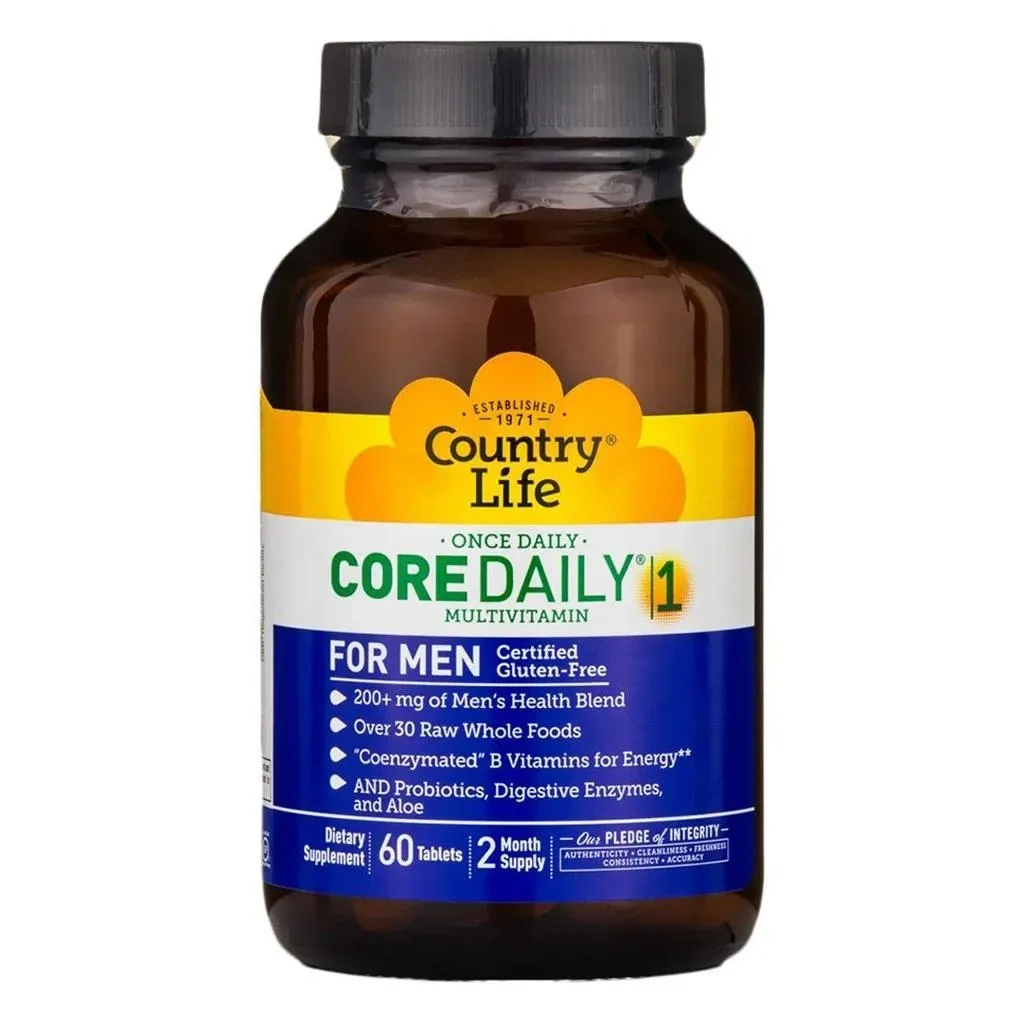 Country Life Core Daily 1 Multivitamin Supplement Tablets For Men, Pack Of 60's