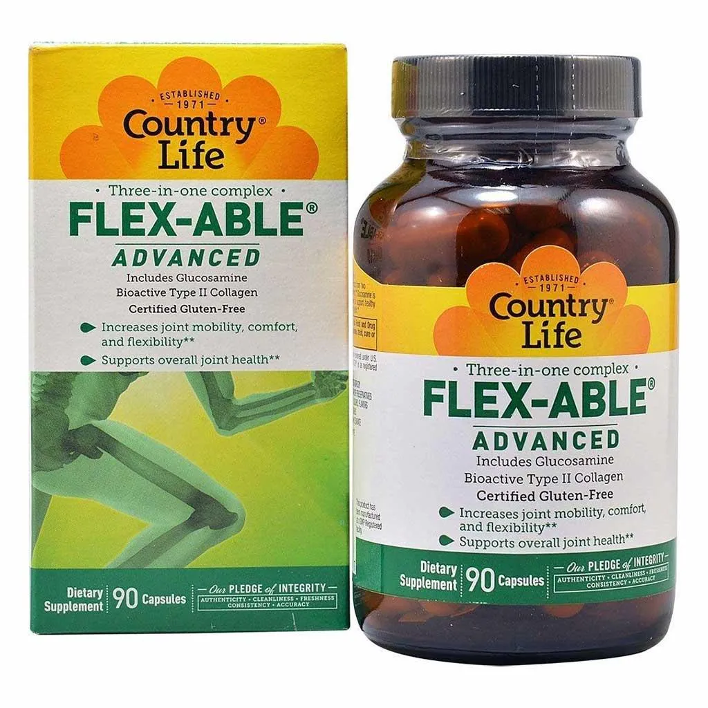Country Life Flexable Advanced Capsules With Glucosamine For Joint Health, Pack Of 90's
