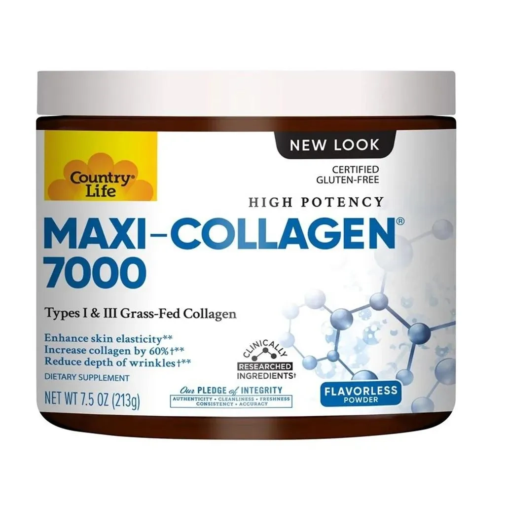 Country Life High Potency Maxi-collagen 7000 With Vitamin C & A + Biotin Skin Firming Flavourless Powder 213g