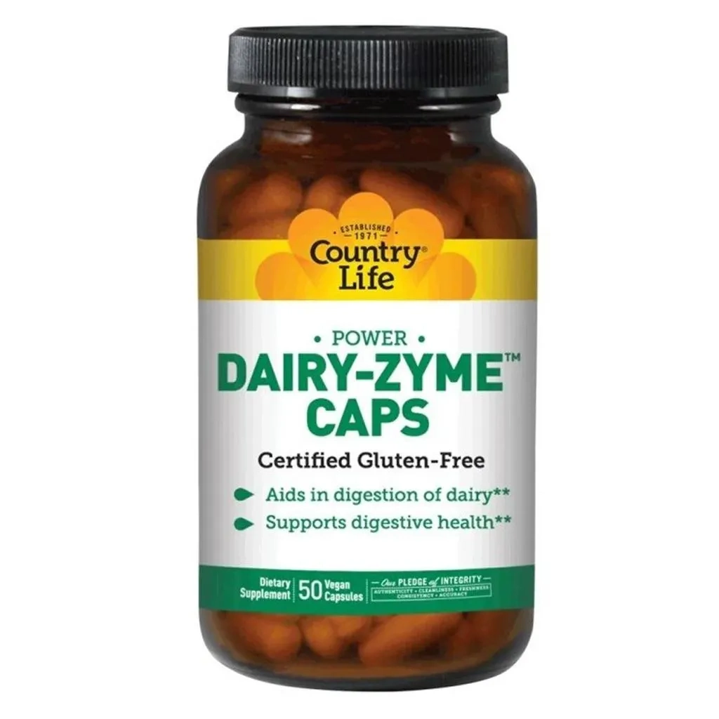 Country Life Power Dairy-zyme Digestive Enzyme Supplement Capsules, Pack Of 50 's