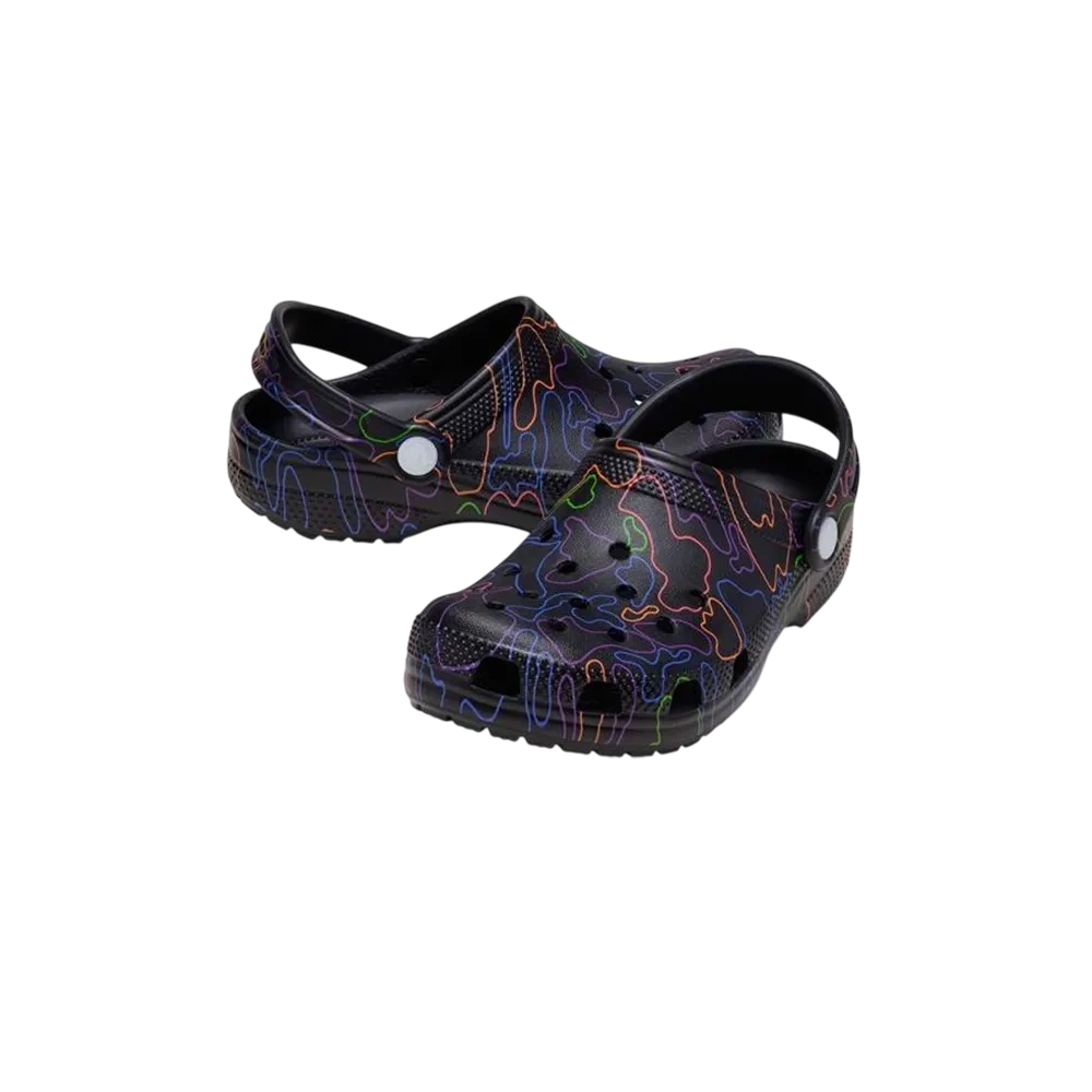 Crocs Kids' Classic Hi Vis Camo Clog Cr-211585-0c4 Black Size 38