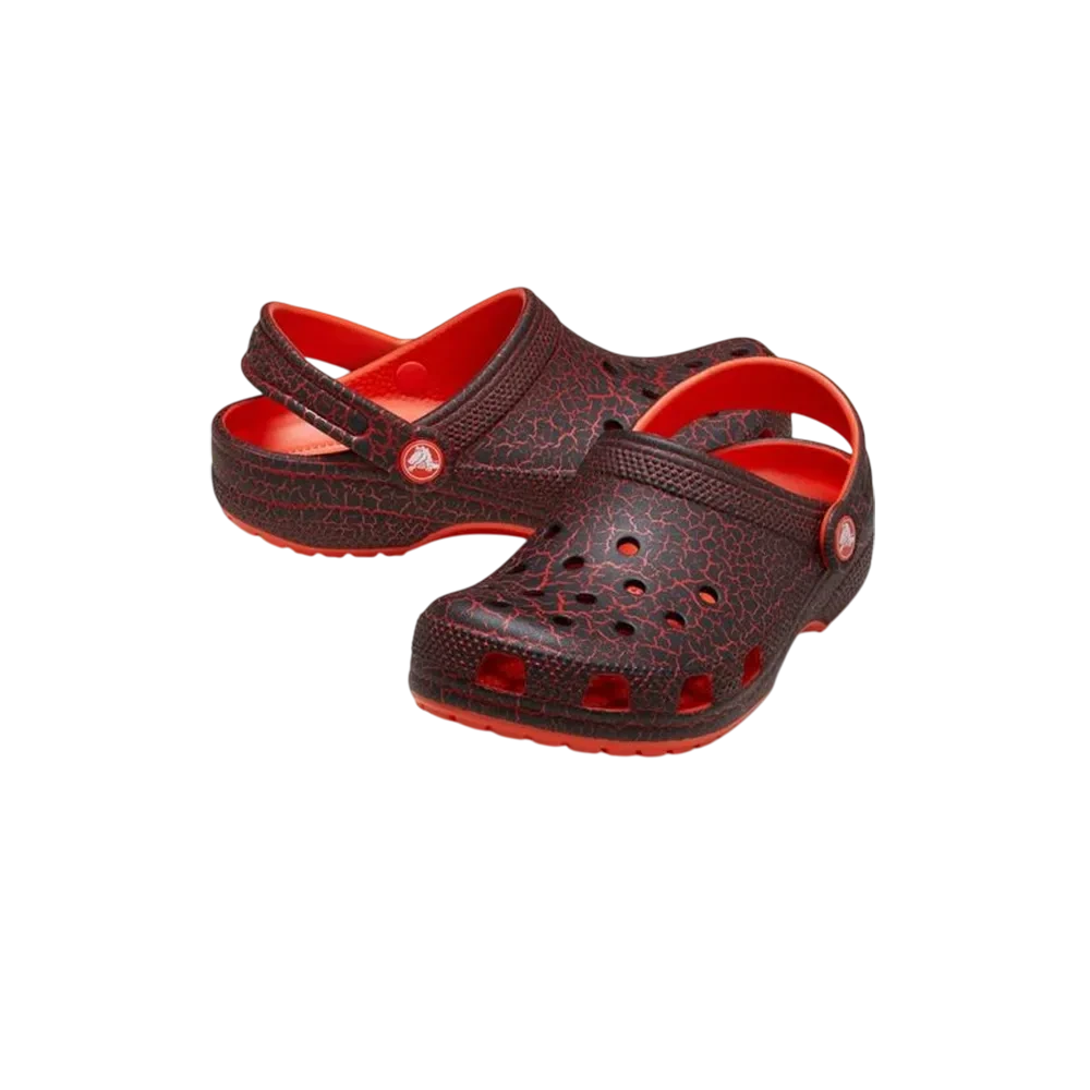 Crocs Toddlers' Classic Crackle Clog Cr-211616-7ao Lava-crackle Size 28