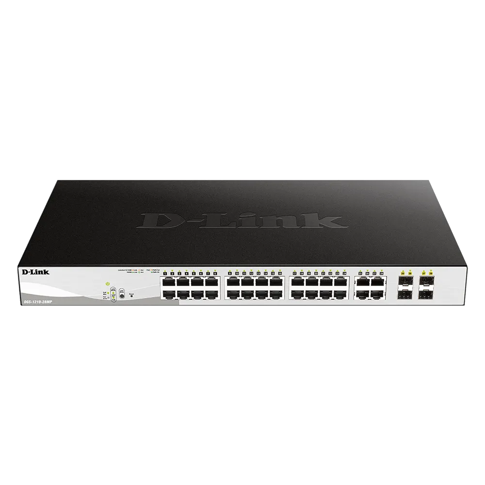 D-link 24 Port Web Smart Switch Black Des-1210-28p-e