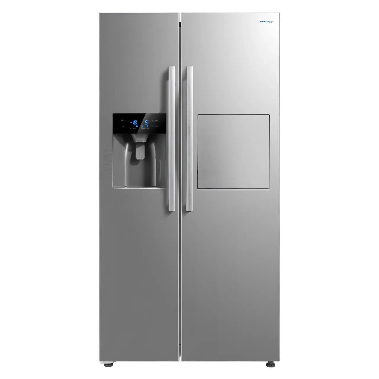 Daewoo Side-By-Side Refrigerator 500L Silver, DW-FRS-657SSI