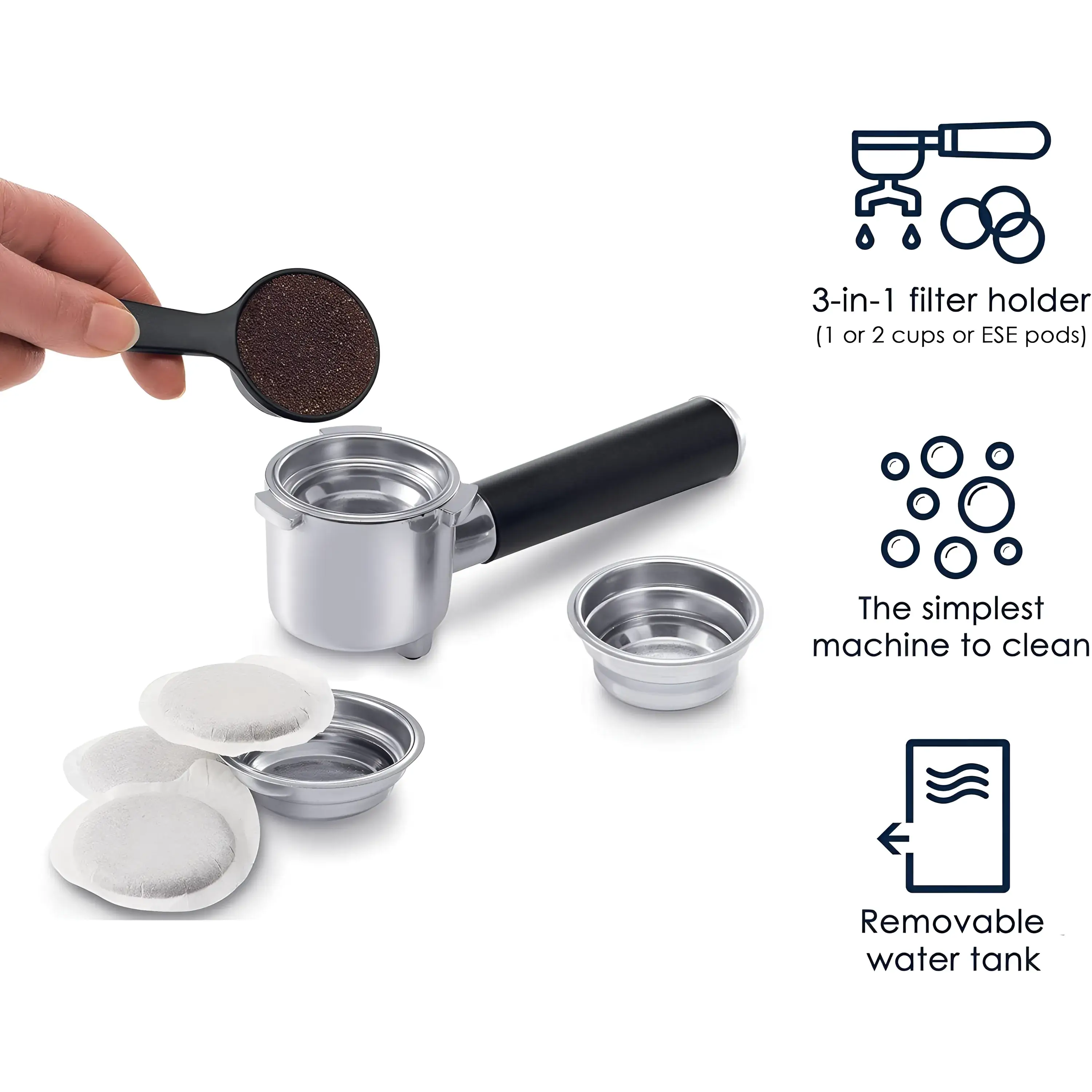 De'Longhi Dedica Pump Manual Coffee Machine Ec685M