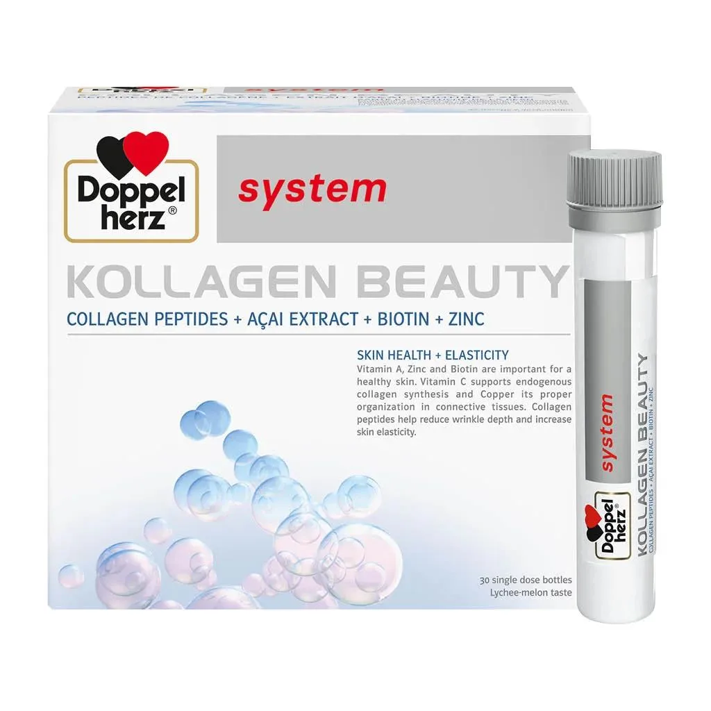 Doppelherz System Kollagen Beauty Supplement, Single Dose Drinkable Vial, Pack Of 30's